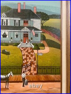 R. Smith Folk Art Serigraph Painting 32x28