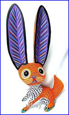 Rabbit Alebrije Large Hand-painted Oaxacan Wood Carving Oaxaca, Mexico