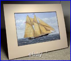 Racing Yacht HENRIETTA Orig Painting by Pennsylvania Artist David Young