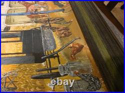 RareVintage Pennsylvania Folk Art Amish Farm Oil Painting Signed T Crovo Art Wow