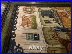 RareVintage Pennsylvania Folk Art Amish Farm Oil Painting Signed T Crovo Art Wow