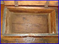 Rare 1856 Primitive Wedding Box in Original Grungy Red Paint Folk Art