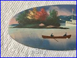 Rare Antique Alpheus Keech Folk Art Mini 21 Canoe Paddle Paint Decorated AAFA#2