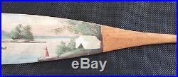 Rare Antique Alpheus Keech Folk Art Mini Canoe Paddle Paint Decorated AAFA