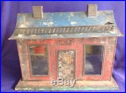 Rare Antique American Folk Art George Brown Painted Tin Doll House Toy The Best
