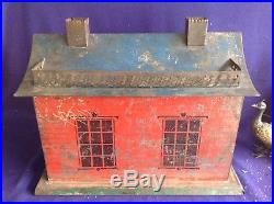 Rare Antique American Folk Art George Brown Painted Tin Doll House Toy The Best