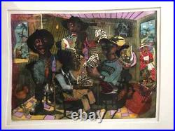 Rare Artist's Proof by Ann Otis Vibrant Watercolor & Ink Mixed Media African Rare Artist's Proof by Ann Otis Vibrant Watercolor & Ink Mixed Media African