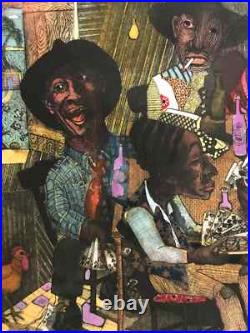 Rare Artist's Proof by Ann Otis Vibrant Watercolor & Ink Mixed Media African Rare Artist's Proof by Ann Otis Vibrant Watercolor & Ink Mixed Media African