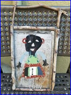 Rare Buddy Snipes African American Folk Art oil painting on tin signed