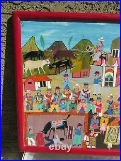 Rare Vintage Equadorian Native Acrylic Painting
