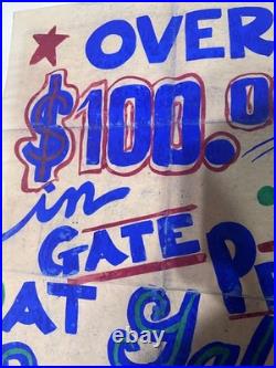 Rare Vtg 1951 Hand Painted Sunset Drive Inn Poster Folk Art Sign Moultrie, Ga