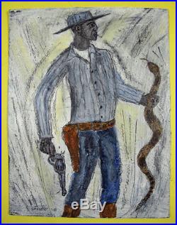 Rattlesnake Hunter Original Georgia Red Mud Modern Black Folk Outsider Pop Art