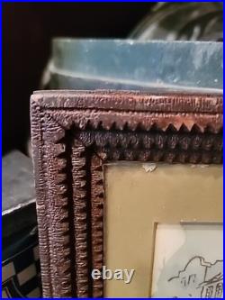 Ravenel Galiard Watercolor 1950s Painting 1890s Tramp Art Frame Charleston S C