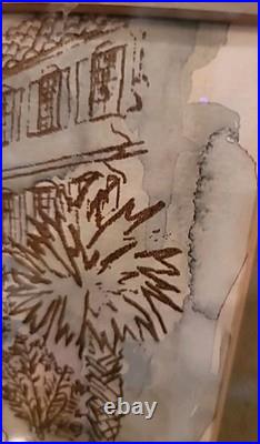 Ravenel Galiard Watercolor 1950s Painting 1890s Tramp Art Frame Charleston S C