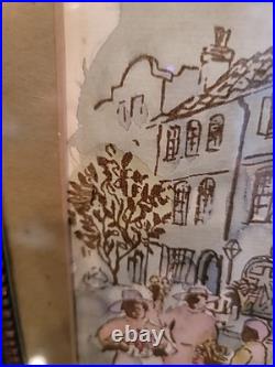 Ravenel Galiard Watercolor 1950s Painting 1890s Tramp Art Frame Charleston S C