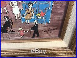 Rita Schroeder original folk art painting titled Thanksgiving with the Family