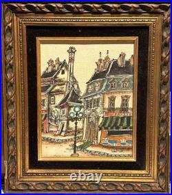 Robert Scott (American), VTG c. 1970's Orig. Folk Art O/C Parisian Street Scene