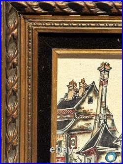 Robert Scott (American), VTG c. 1970's Orig. Folk Art O/C Parisian Street Scene