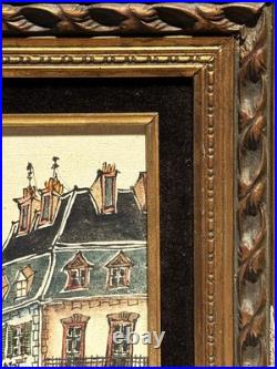 Robert Scott (American), VTG c. 1970's Orig. Folk Art O/C Parisian Street Scene