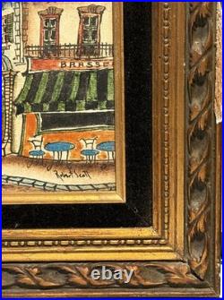 Robert Scott (American), VTG c. 1970's Orig. Folk Art O/C Parisian Street Scene
