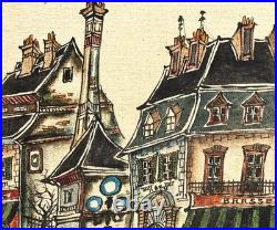 Robert Scott (American), VTG c. 1970's Orig. Folk Art O/C Parisian Street Scene