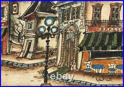 Robert Scott (American), VTG c. 1970's Orig. Folk Art O/C Parisian Street Scene