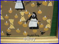 Rosebee Vintage Folk Art Ptg Cider Farm Important New England Folk Artist