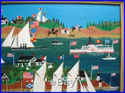 Rosebee Vintage Folk Art Ships Cape Cod Harbor Important New England Folk Artist