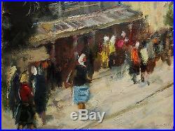 Russian Ukrainian Soviet Oil Painting impressionism folk fair market town
