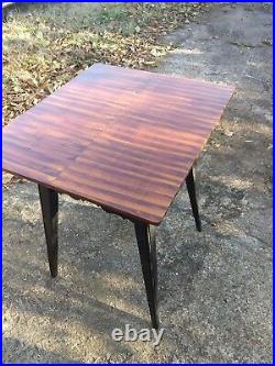 Rustic Primitive Tiger Maple Grain Painted Table by R. Sykes