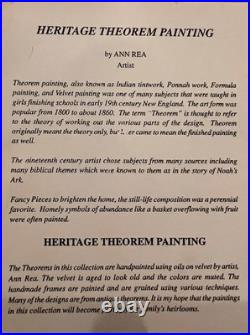 SIGNED ANN REA Folk Art Sheep with Birds Theorem Painting Oil On Velvet