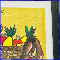 SIGNED Eloy Zuniga Guevara Oil Painting COSTA RICA FOLK Art Original 13 x 9