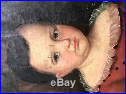 STUNNING 19TH CENTURY AMERICAN FOLK Young BOY OIL PAINTING by Susan Walters