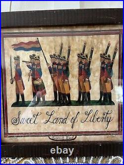 SWEET LAND OF LIBERTY Signed By Susan Daul 285/500 American Folk Art Framed