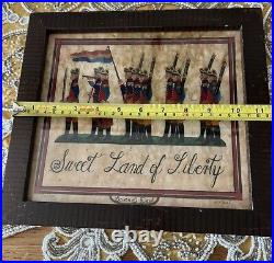 SWEET LAND OF LIBERTY Signed By Susan Daul 285/500 American Folk Art Framed