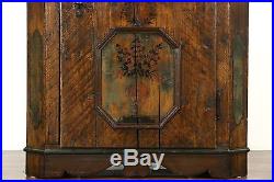 Schrank, German Hand Painted 1700's Antique Folk Art Dowry Armoire or Cabinet