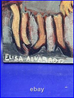 Self-Taught Folk Art, by Elisa Alvarado, Oil on Canvas Oil on Board 6 x 9