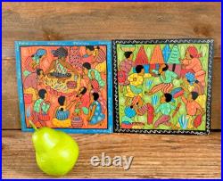 Set of 3 ORIGINAL EUNICE MCCLOSKEY FOLK ART PAINTING Rural Life Signed 12X12/8X8 Set of 3 ORIGINAL EUNICE MCCLOSKEY FOLK ART PAINTING Rural Life Signed 12X12/8X8