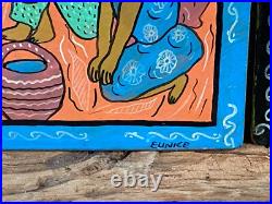 Set of 3 ORIGINAL EUNICE MCCLOSKEY FOLK ART PAINTING Rural Life Signed 12X12/8X8 Set of 3 ORIGINAL EUNICE MCCLOSKEY FOLK ART PAINTING Rural Life Signed 12X12/8X8