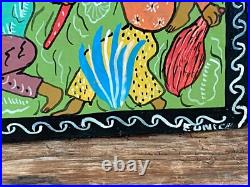 Set of 3 ORIGINAL EUNICE MCCLOSKEY FOLK ART PAINTING Rural Life Signed 12X12/8X8 Set of 3 ORIGINAL EUNICE MCCLOSKEY FOLK ART PAINTING Rural Life Signed 12X12/8X8