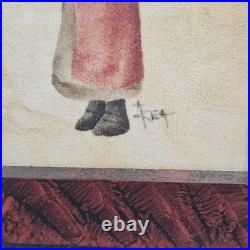 Signed Ann Rea Santa Claus Christmas Oil On Velvet Theorem Paintings Lot Of 3