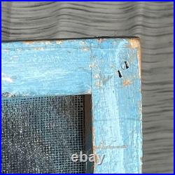 Signed NS Nautical Sailboat Oil Painting on Screen Mesh Rustic Folk Art 37 x 18