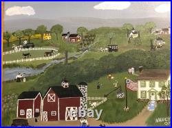 Signed Nancy, 2007. Amazing Americana folk art painting reminiscing on the 1800s