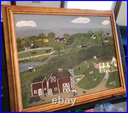 Signed Nancy, 2007. Amazing Americana folk art painting reminiscing on the 1800s