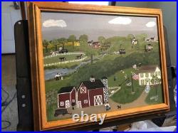 Signed Nancy, 2007. Amazing Americana folk art painting reminiscing on the 1800s