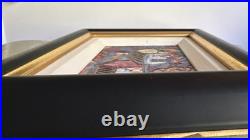 Signed Original Engraved Oil Painting Framed Abstract Folk Art