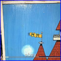 Signed Original FRED BONN Folk Pop Art Acrylic Painting House & Cars