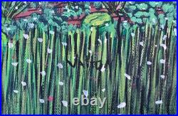 Signed Valton Murray 1991 Folk Art Painting Of Watermelon Farmers In Original FR