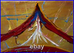 Skull Mask Oil? Painting Realism Art? Vintage Original? Day Of The Dead Skeleton Na