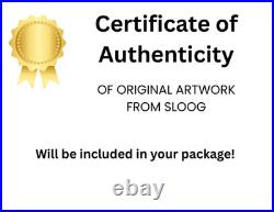 Sloog Original Art Modern Neutral Folk Art Painting on Canvas 11x14 Brown Piglet